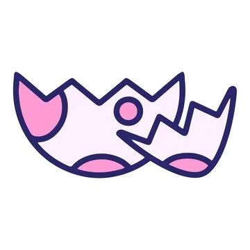 Cracked easter egg in bright neon color Stock Illustration