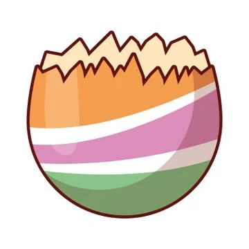 Cracked Easter egg colorful isolated Illustrazione stock