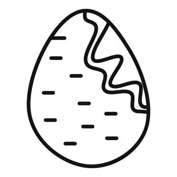 Cracked easter egg line art illustration Stock Illustration