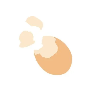 Cracked Egg Flat Illustration. Clean Icon Design Element on Isolated White .. Stock Illustration