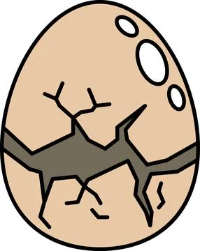 A cracked egg with a hole in the middle Stock Illustration