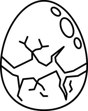 A cracked egg with a hole in the middle Stock Illustration