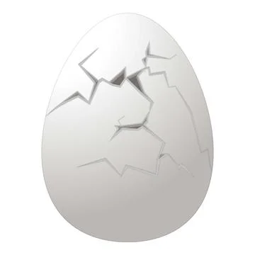 Cracked egg icon cartoon vector. Broken eggshell Stock Illustration