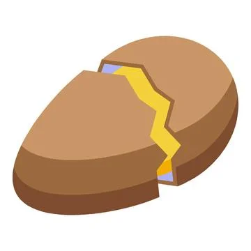 Cracked egg icon isometric vector. Chick bird Stock Illustration