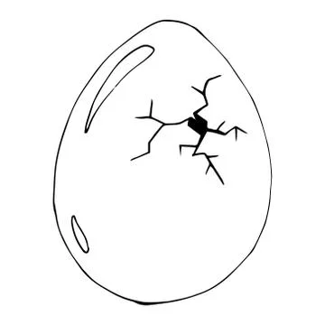Cracked egg. Illustrazione stock