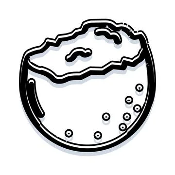 Cracked egg illustration vector drawing doodle style Stock Illustration