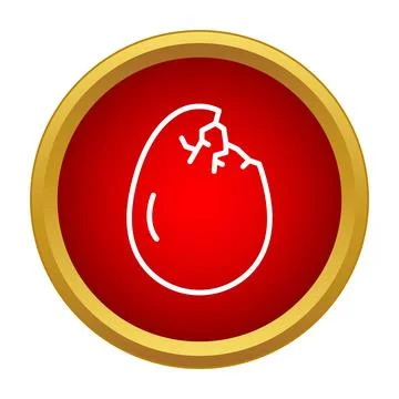 Cracked egg line icon representing fragility and hatching Stock Illustration