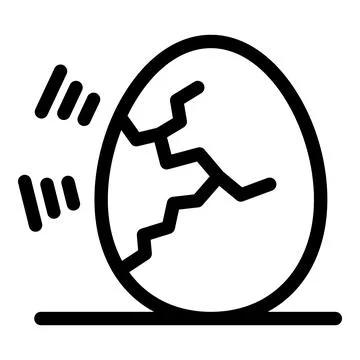 Cracked egg lying on surface is shaking Stock Illustration