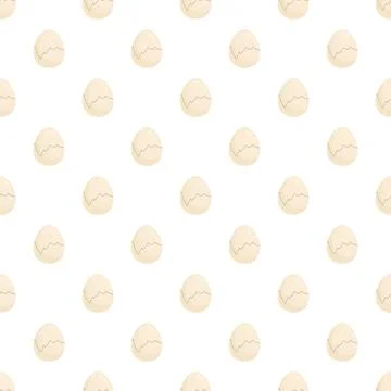Cracked egg seamless pattern on white background イラスト素材
