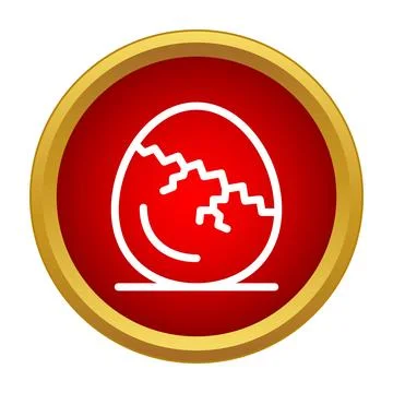 Cracked egg shell breaking hatching new life icon Stock Illustration
