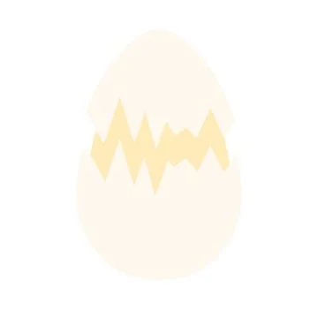 Cracked egg on a white background Stock Illustration
