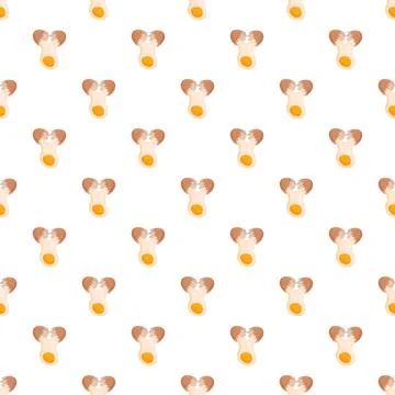 Cracked egg with yolk seamless pattern background Stock Illustration