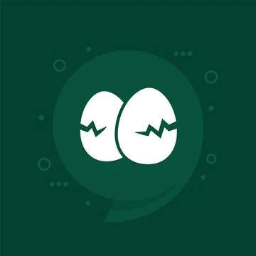 Cracked eggs icon, vector pictogram Stock Illustration