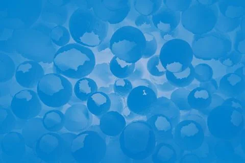 Cracked eggs pattern as colorful blue background. Top view, flat lay, selecti Stock Photos