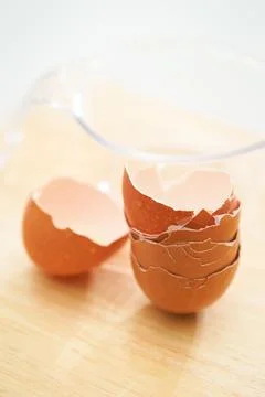 Cracked eggshell close-up Stock Photos