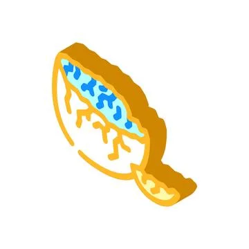Cracked eggshell fracture isometric icon vector illustration Stockillustratie
