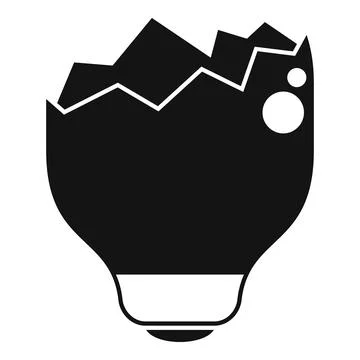 Cracked eggshell standing in egg cup silhouette Stock Illustration