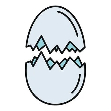 Cracked eggshell on white background representing new beginning Stock Illustration