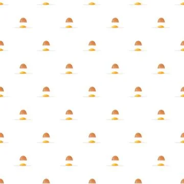 Cracked eggshells with raw yolks seamless pattern Stock Illustration