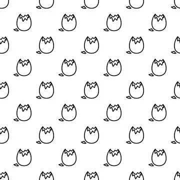 Cracked eggshells seamless pattern for new beginnings Stock Illustration