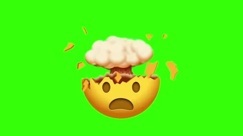 Cracked emoji on green screen backdrop animation Stock Footage 329405841