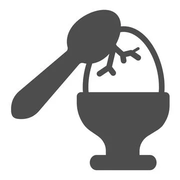 Cracked faberge egg solid icon, englishbreakfast concept, cracked egg vector Stock Illustration
