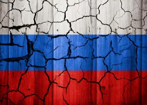 Cracked flag of Russia Stock Illustration