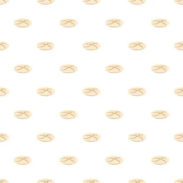 Cracked flatbread seamless pattern design for bakery background Stock Illustration