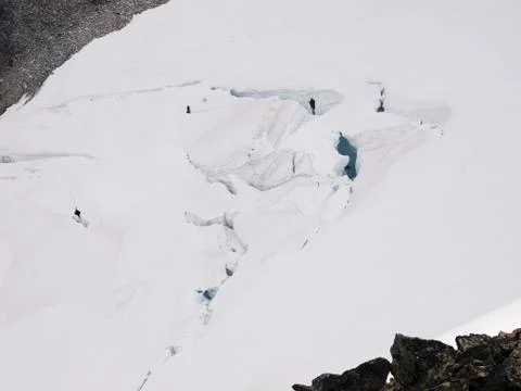 Cracked glacier surface Stock Photos