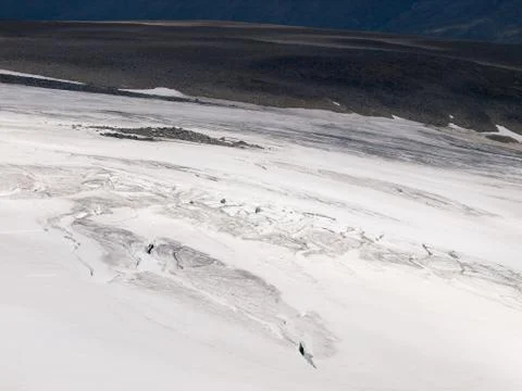 Cracked glacier surface Stock Photos