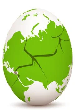 Cracked global egg Stock Illustration