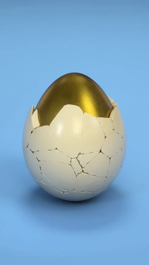 Cracked Golden Egg Loop Stock Footage 301955166