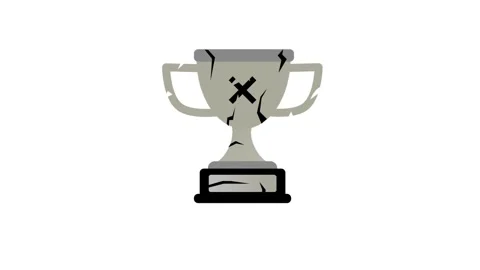 Cracked grey trophy animation with bold Loser text. 库存影片 326838132