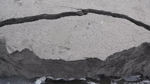 Cracked ground. Earthquake Stock Footage 228504216