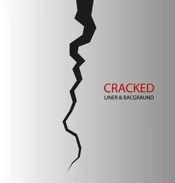 Cracked ground. Realistic crack texture crack. Rift on surface. Split terrain Stock Illustration