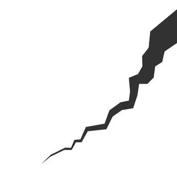 Cracked ground. Realistic crack texture crack. Rift on surface. Split terrain Stock Illustration