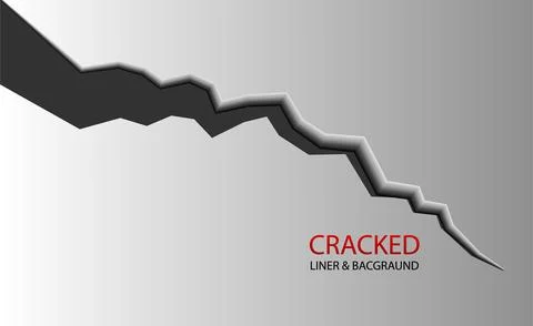 Cracked ground. Realistic crack texture crack. Rift on surface. Split terrain Stock Illustration