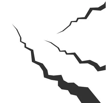 Cracked ground. Realistic crack texture crack. Rift on surface. Split terrain Stock Illustration