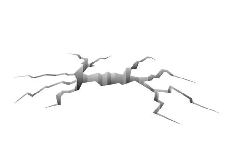 Cracked ground vector illustration isolated on white background Stock Illustration