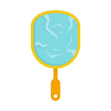 Cracked hand mirror icon flat isolated vector Illustrazione stock