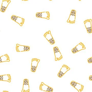 Cracked heels vector seamless pattern Stock Illustration