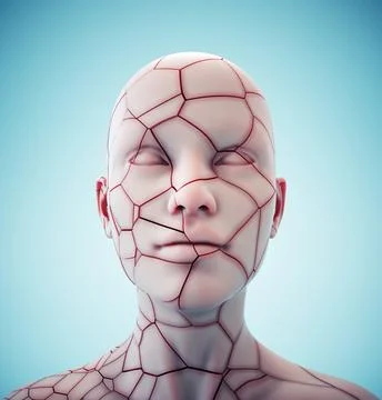 Cracked human head. Stock Illustration