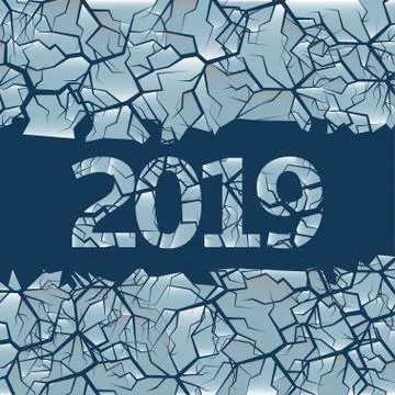 Cracked ice background Stock Illustration