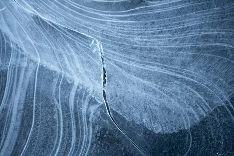Cracked ice close up Stock Photos