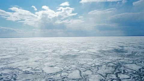 Cracked Ice from drone view. Stock Footage 108292725