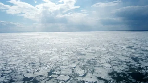 Cracked Ice from drone view. Stock Footage 108293538