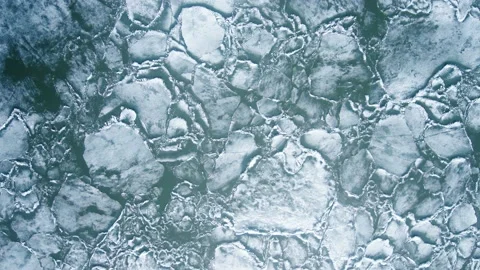 Cracked Ice from drone view. Stock Footage 108295122