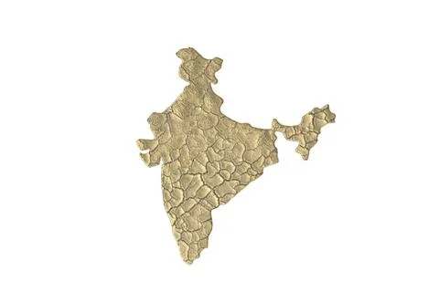Cracked India with parches,3D Render Stock Illustration