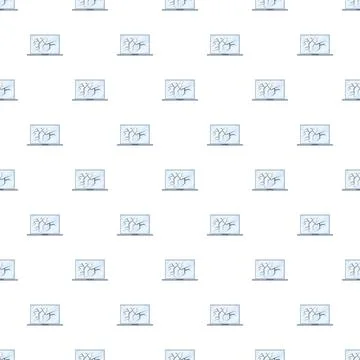 Cracked laptop screen seamless pattern on white background 스톡 일러스트