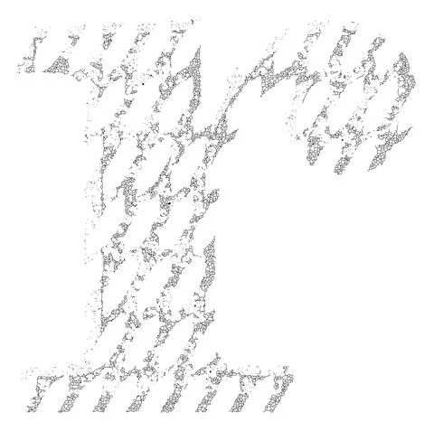 Cracked lines font.Lowercase letter. Illustrazione stock